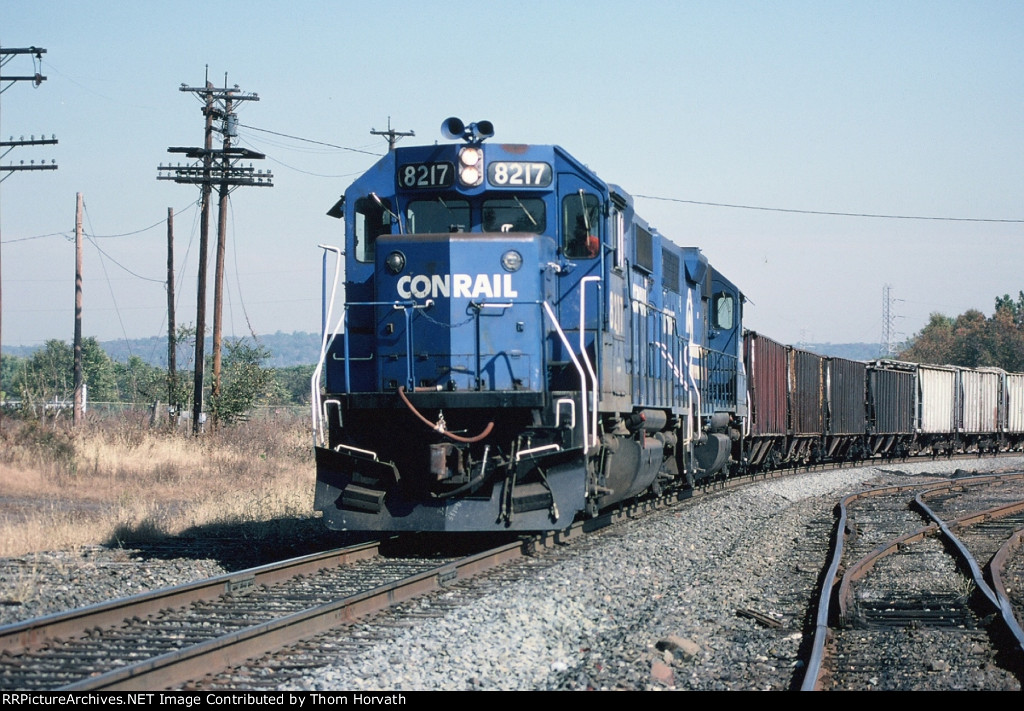 CR 8217 leads this ballast train on to the Trenton Line
